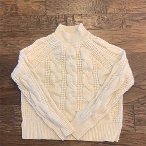 Jcrew mock neck cable sweater